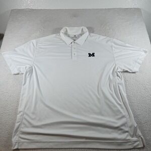 Cutter & Buck DryTec Men's Size 4XB White Michigan Wolverines Polo Golf Shirt
